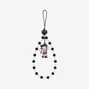 SKULLPANDA CHEERS TO MYSELF Series Phone Charm - Pink Black