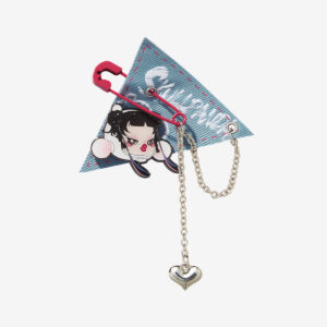 SKULLPANDA CHEERS TO MYSELF Series Badge Pendant - Washing Blue